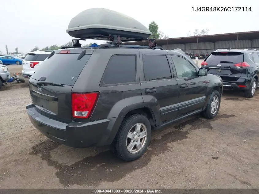 2006 Jeep Grand Cherokee Laredo/Columbia/Freedom VIN: 1J4GR48K26C172114 Lot: 40447303