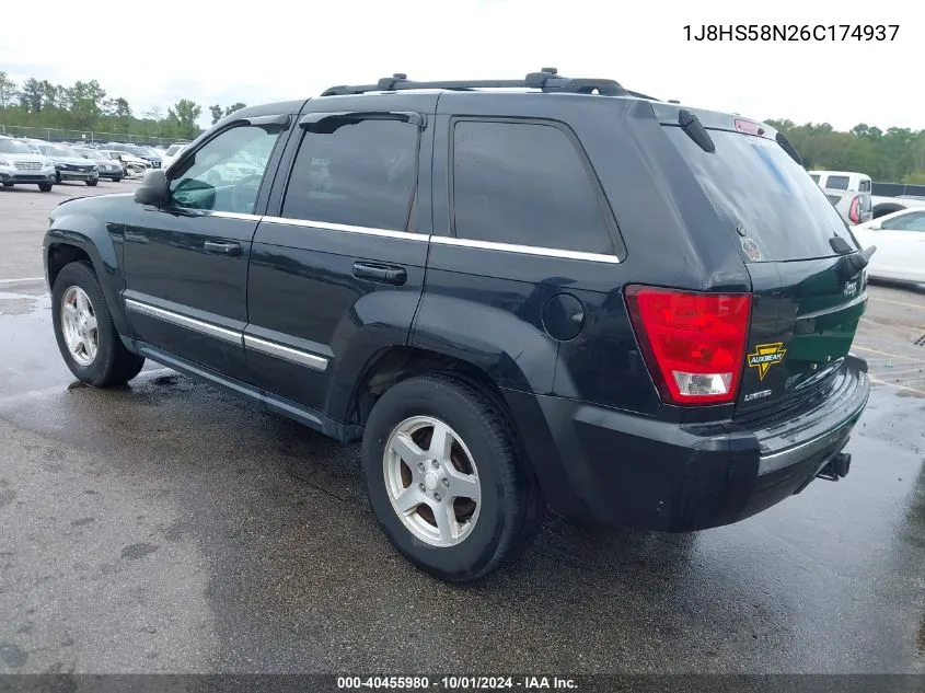 2006 Jeep Grand Cherokee Limited VIN: 1J8HS58N26C174937 Lot: 40455980