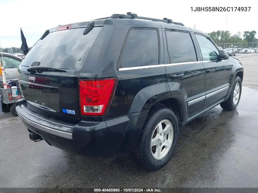 2006 Jeep Grand Cherokee Limited VIN: 1J8HS58N26C174937 Lot: 40455980