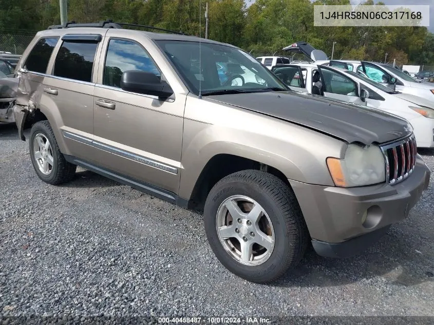 2006 Jeep Grand Cherokee Limited VIN: 1J4HR58N06C317168 Lot: 40458487