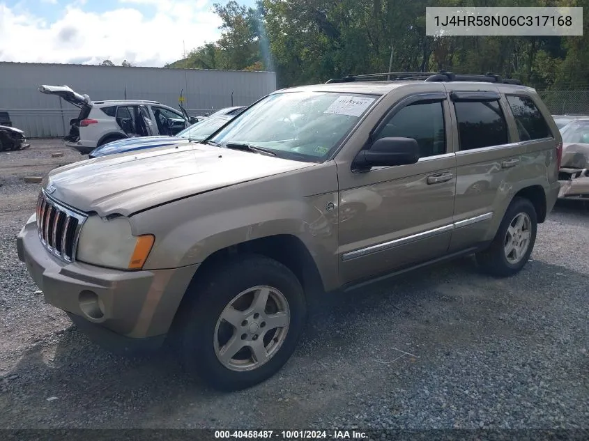 2006 Jeep Grand Cherokee Limited VIN: 1J4HR58N06C317168 Lot: 40458487