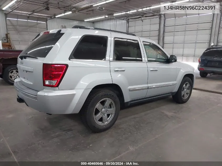 2006 Jeep Grand Cherokee Limited VIN: 1J4HR58N96C224391 Lot: 40460646