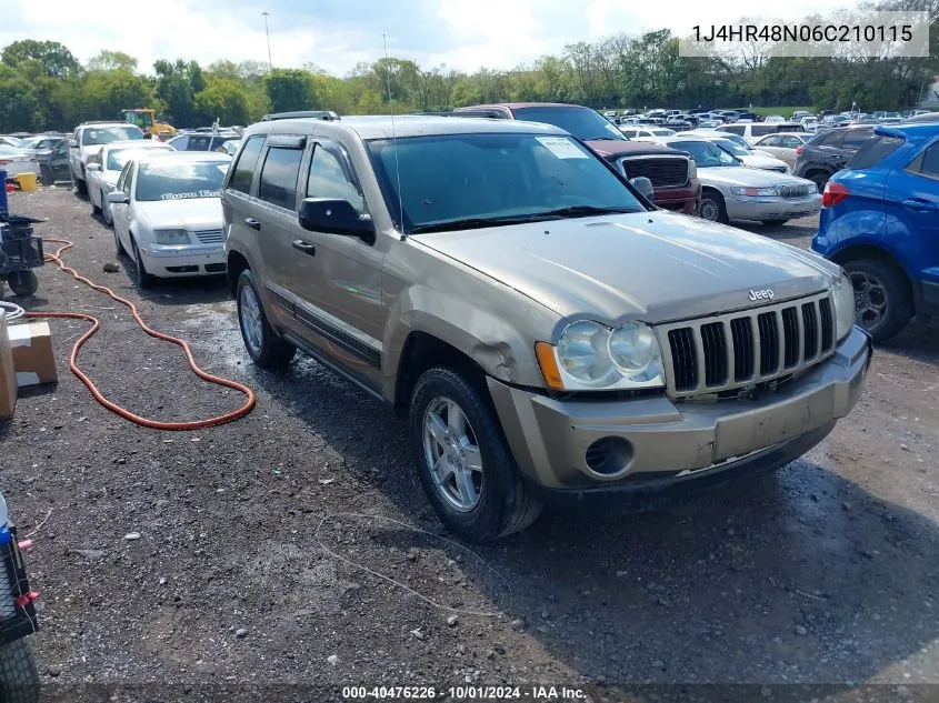 2006 Jeep Grand Cherokee Laredo VIN: 1J4HR48N06C210115 Lot: 40476226