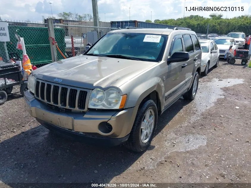 1J4HR48N06C210115 2006 Jeep Grand Cherokee Laredo