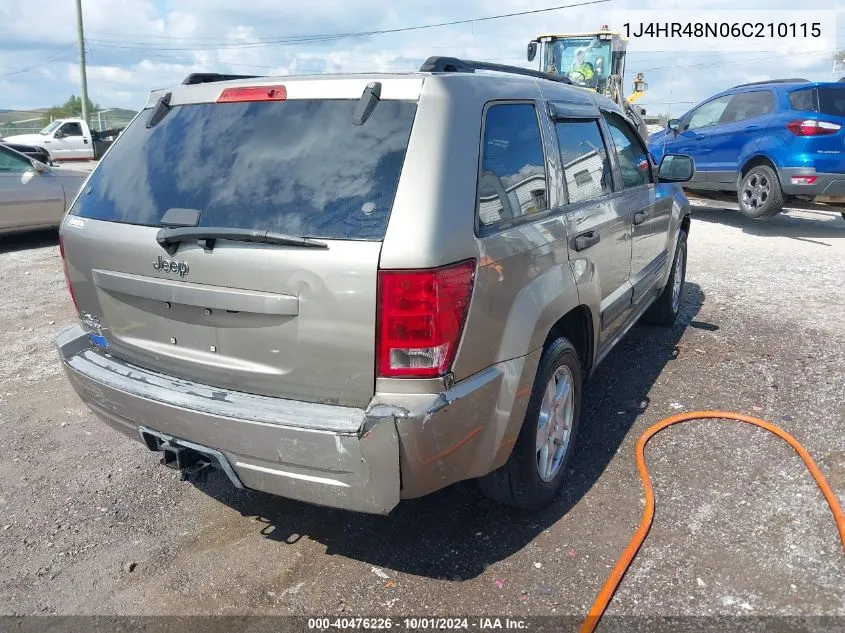 2006 Jeep Grand Cherokee Laredo VIN: 1J4HR48N06C210115 Lot: 40476226