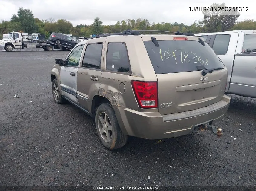 1J8HR48N26C258312 2006 Jeep Grand Cherokee Laredo