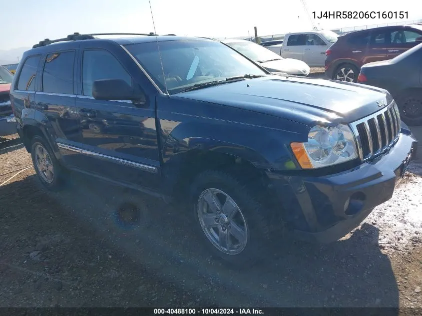 2006 Jeep Grand Cherokee Limited VIN: 1J4HR58206C160151 Lot: 40488100