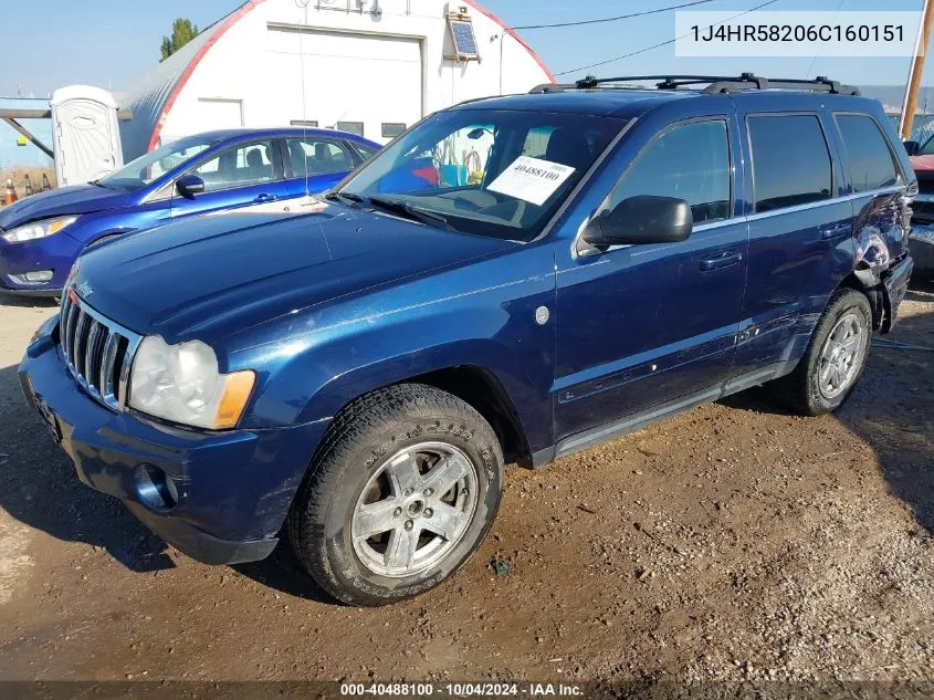 2006 Jeep Grand Cherokee Limited VIN: 1J4HR58206C160151 Lot: 40488100