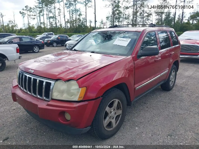 1J4HS58N76C198104 2006 Jeep Grand Cherokee Limited