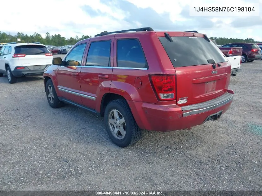 1J4HS58N76C198104 2006 Jeep Grand Cherokee Limited