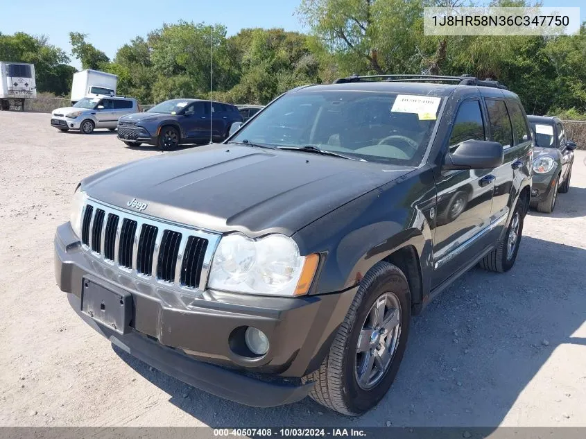 2006 Jeep Grand Cherokee Limited VIN: 1J8HR58N36C347750 Lot: 40507408