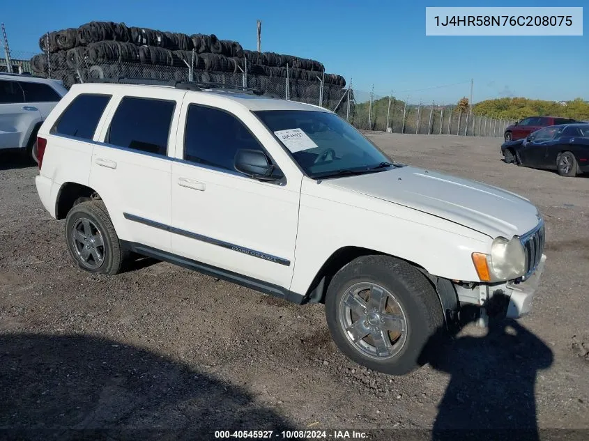 2006 Jeep Grand Cherokee Limited VIN: 1J4HR58N76C208075 Lot: 40545927