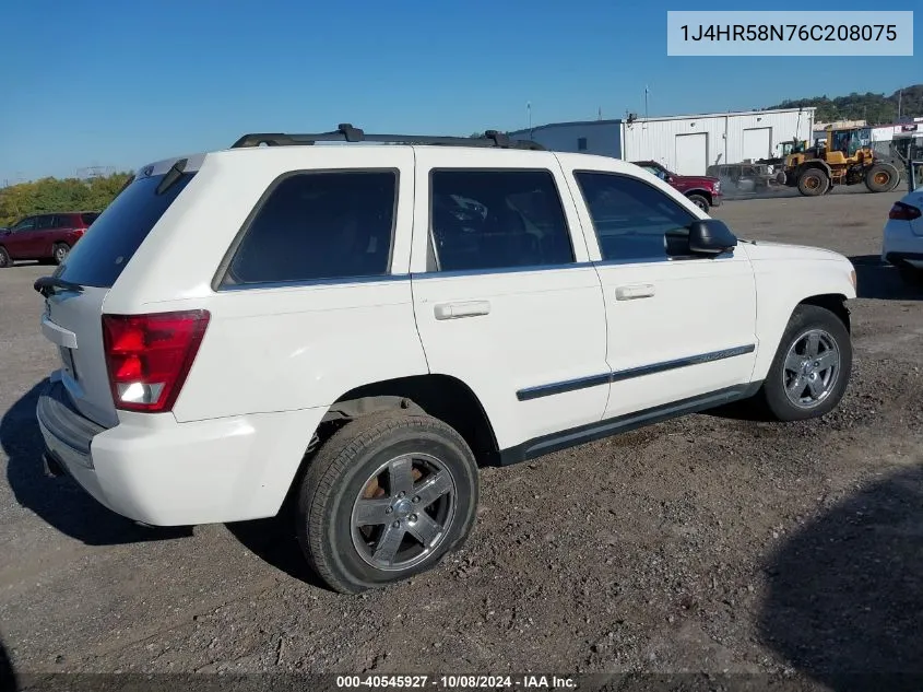 2006 Jeep Grand Cherokee Limited VIN: 1J4HR58N76C208075 Lot: 40545927