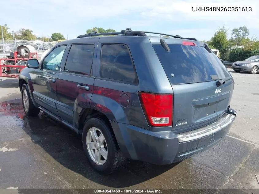 2006 Jeep Grand Cherokee Laredo VIN: 1J4HS48N26C351613 Lot: 40547459