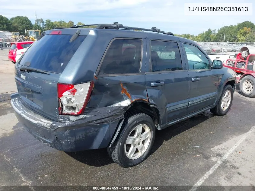 2006 Jeep Grand Cherokee Laredo VIN: 1J4HS48N26C351613 Lot: 40547459