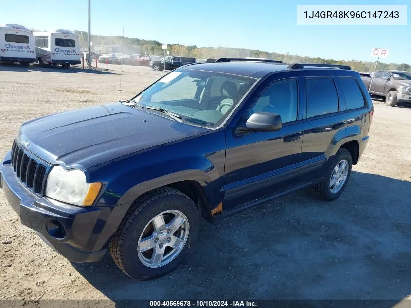 2006 Jeep Grand Cherokee Laredo VIN: 1J4GR48K96C147243 Lot: 40569678