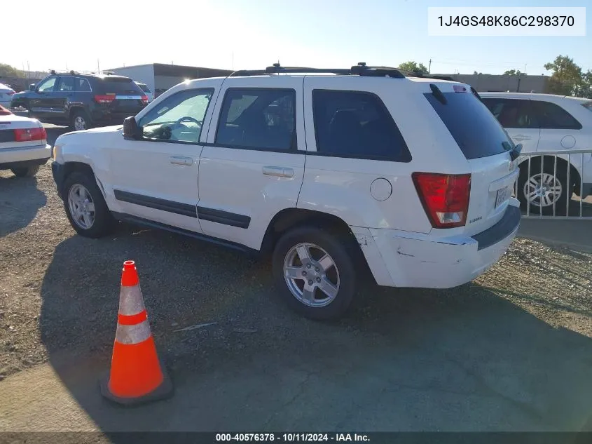 2006 Jeep Grand Cherokee Laredo VIN: 1J4GS48K86C298370 Lot: 40576378