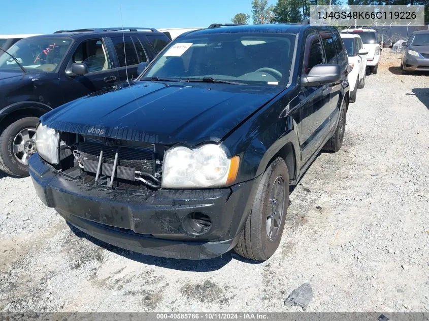 2006 Jeep Grand Cherokee Laredo VIN: 1J4GS48K66C119226 Lot: 40585786