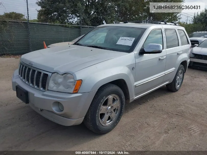 2006 Jeep Grand Cherokee Overland VIN: 1J8HR68236C360431 Lot: 40587544