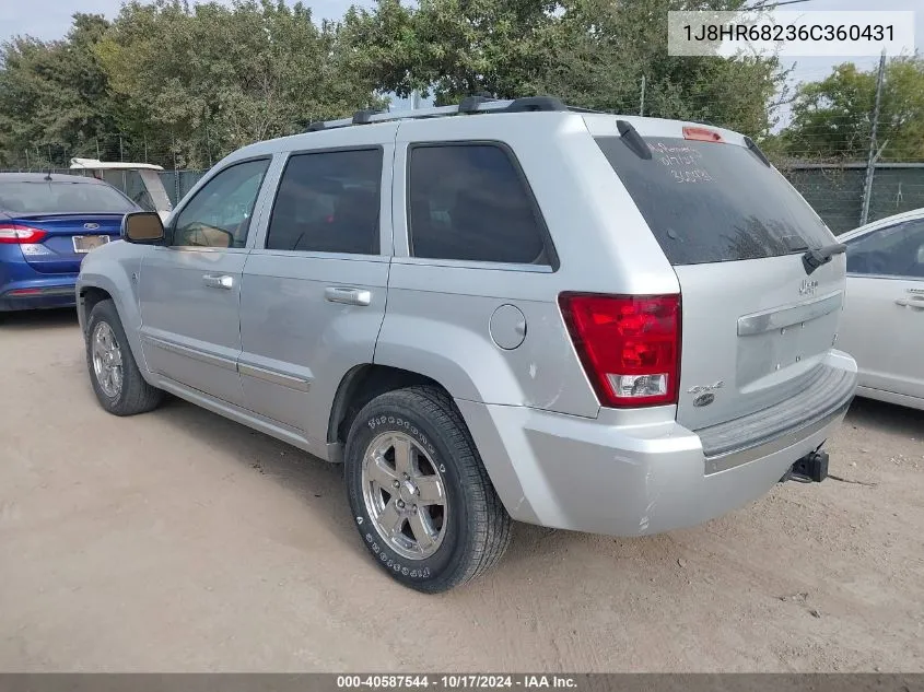 2006 Jeep Grand Cherokee Overland VIN: 1J8HR68236C360431 Lot: 40587544