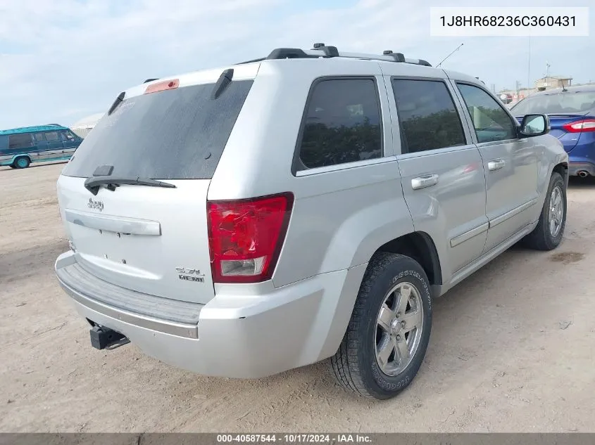 2006 Jeep Grand Cherokee Overland VIN: 1J8HR68236C360431 Lot: 40587544