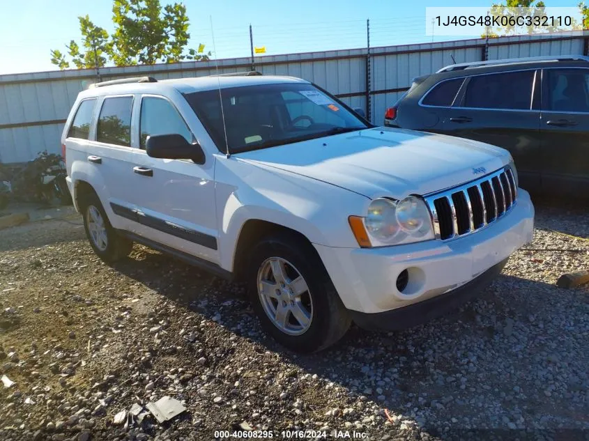 2006 Jeep Grand Cherokee Laredo VIN: 1J4GS48K06C332110 Lot: 40608295