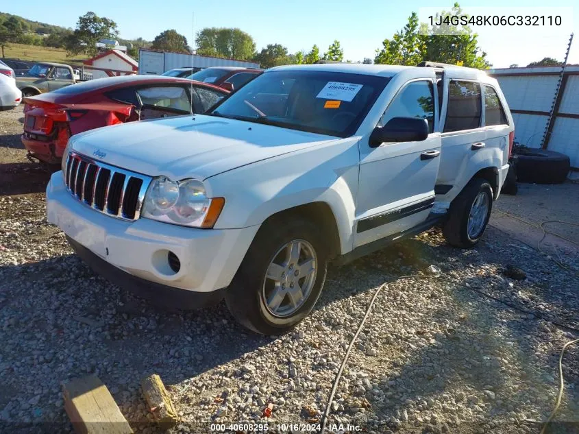 2006 Jeep Grand Cherokee Laredo VIN: 1J4GS48K06C332110 Lot: 40608295