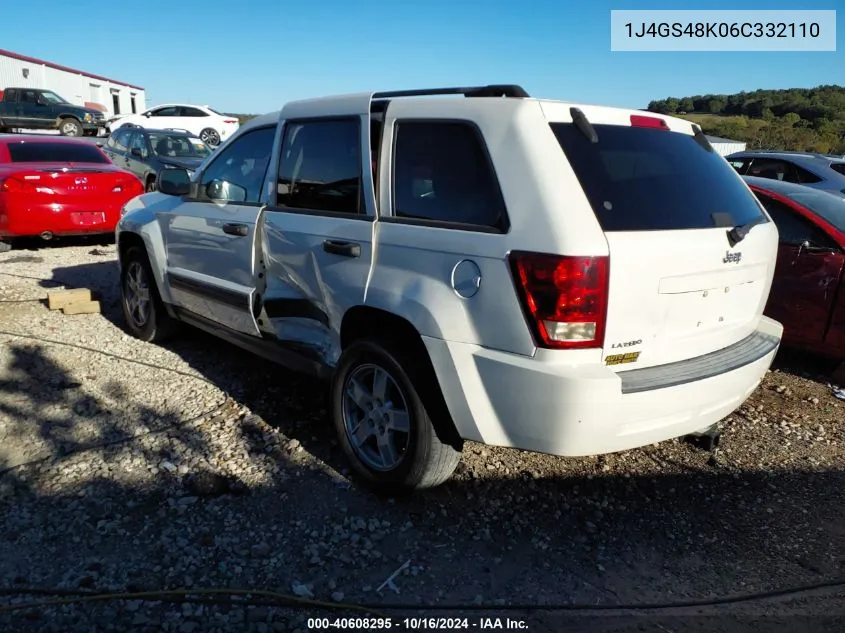 2006 Jeep Grand Cherokee Laredo VIN: 1J4GS48K06C332110 Lot: 40608295