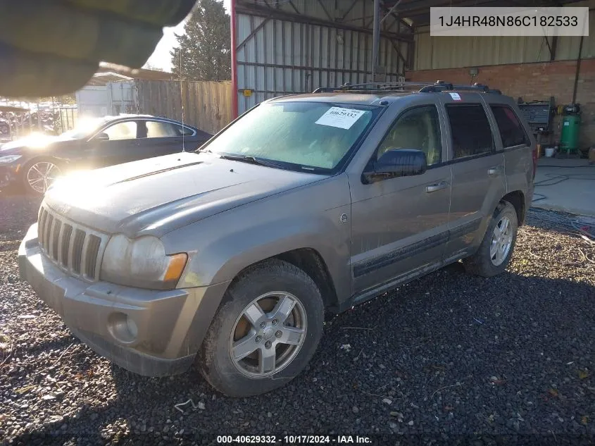 2006 Jeep Grand Cherokee Laredo VIN: 1J4HR48N86C182533 Lot: 40629332