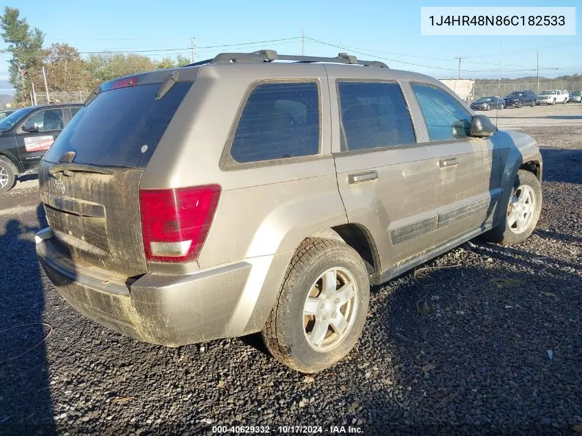 2006 Jeep Grand Cherokee Laredo VIN: 1J4HR48N86C182533 Lot: 40629332