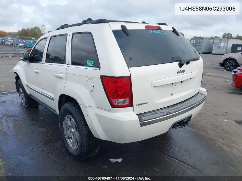 2006 Jeep Grand Cherokee Limited VIN: 1J4HS58N06C293006 Lot: 40769487