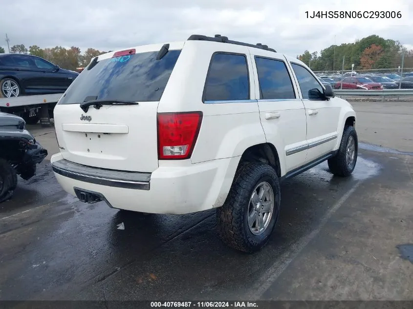 2006 Jeep Grand Cherokee Limited VIN: 1J4HS58N06C293006 Lot: 40769487