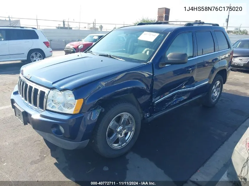 2006 Jeep Grand Cherokee Limited VIN: 1J4HS58N76C175020 Lot: 40772711