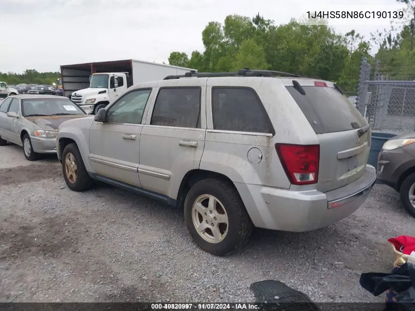 1J4HS58N86C190139 2006 Jeep Grand Cherokee Limited