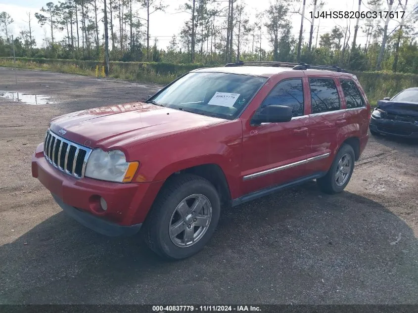 2006 Jeep Grand Cherokee Limited VIN: 1J4HS58206C317617 Lot: 40837779