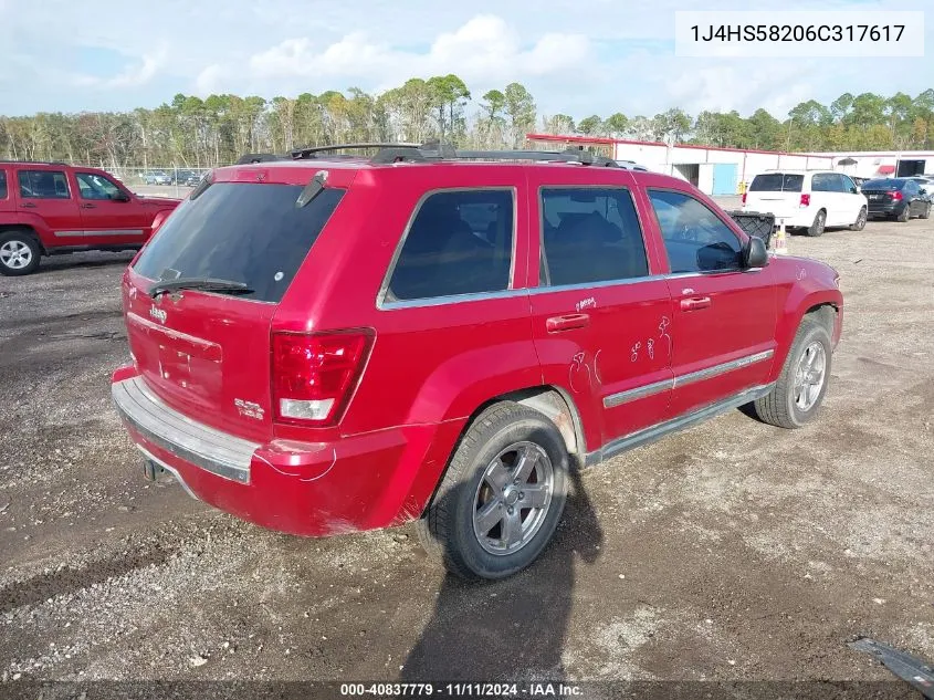 2006 Jeep Grand Cherokee Limited VIN: 1J4HS58206C317617 Lot: 40837779