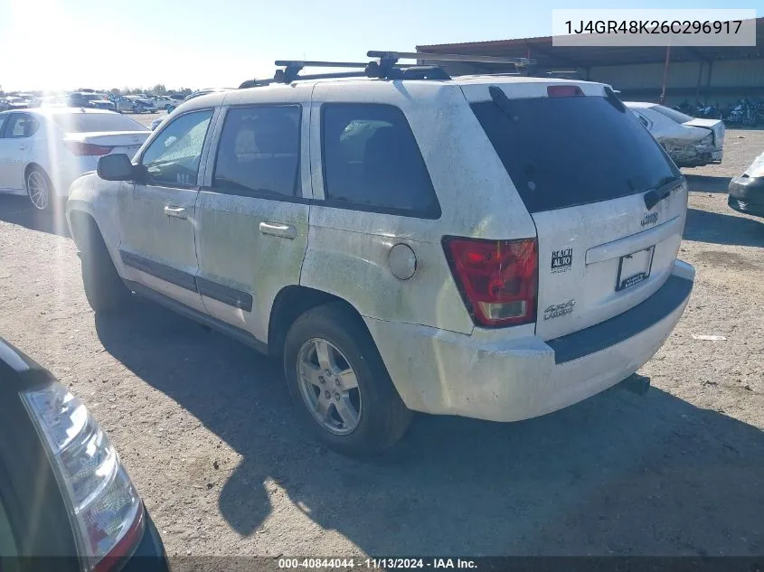 2006 Jeep Grand Cherokee Laredo VIN: 1J4GR48K26C296917 Lot: 40844044