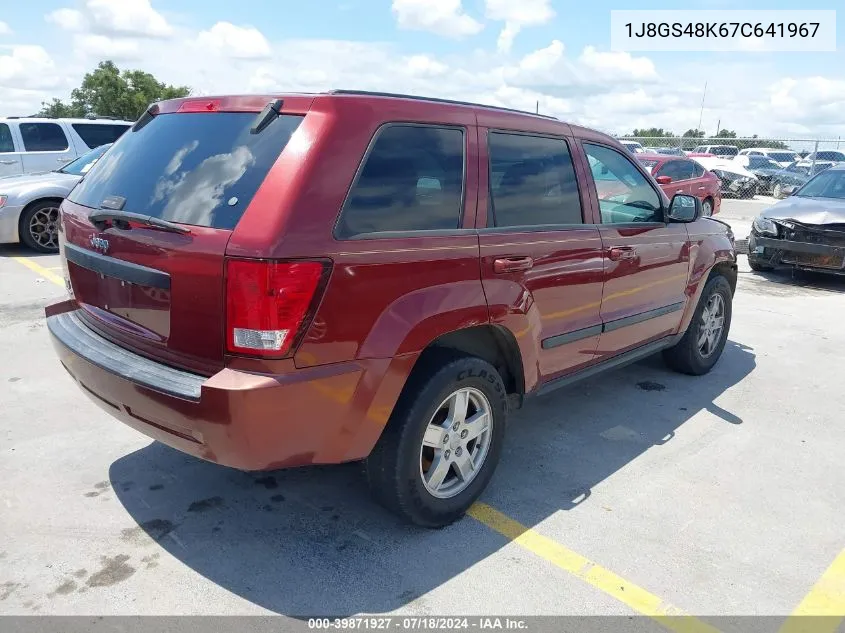 1J8GS48K67C641967 2007 Jeep Grand Cherokee Laredo