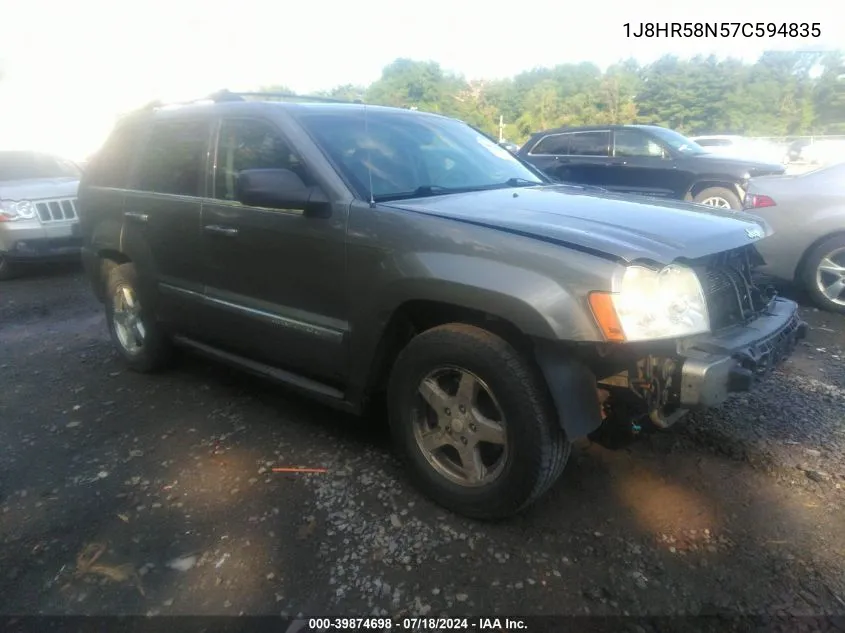 2007 Jeep Grand Cherokee Limited VIN: 1J8HR58N57C594835 Lot: 39874698