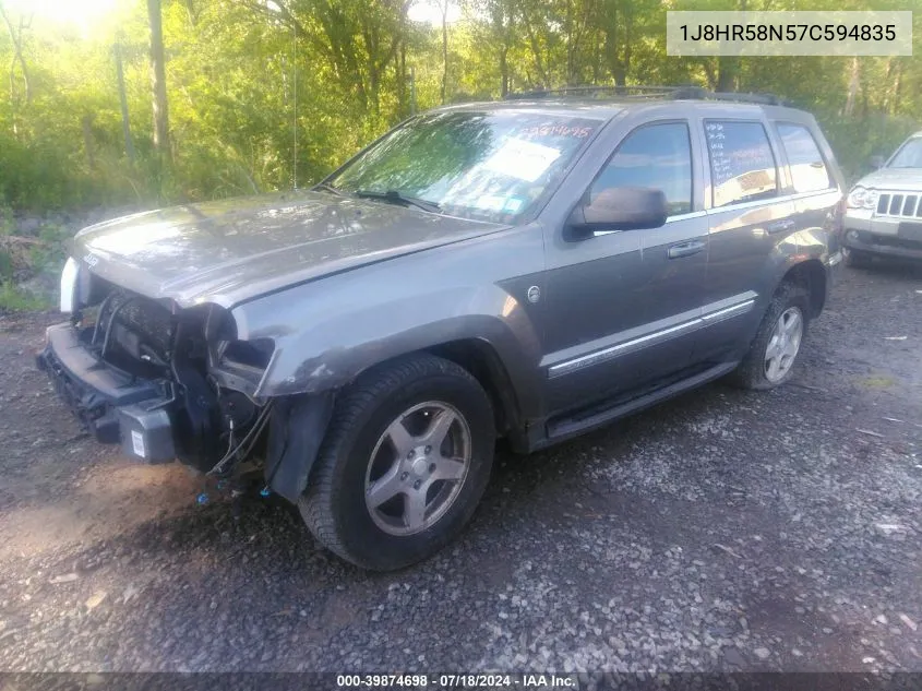 2007 Jeep Grand Cherokee Limited VIN: 1J8HR58N57C594835 Lot: 39874698