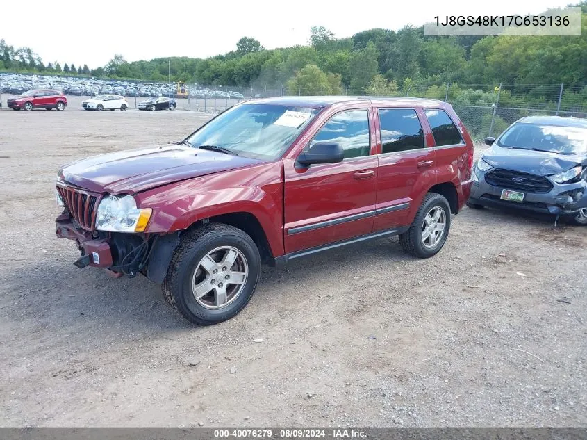 1J8GS48K17C653136 2007 Jeep Grand Cherokee Laredo