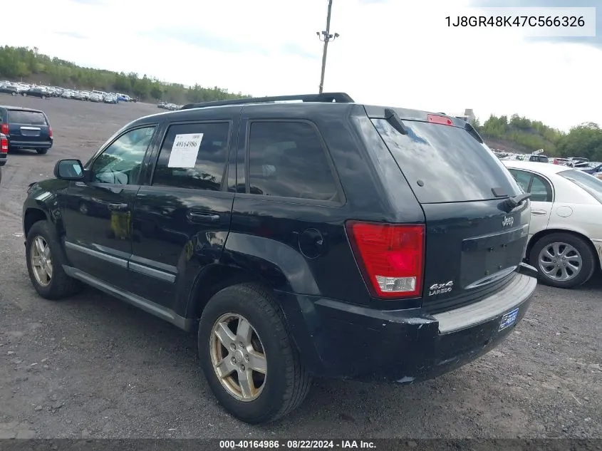 2007 Jeep Grand Cherokee Laredo VIN: 1J8GR48K47C566326 Lot: 40164986