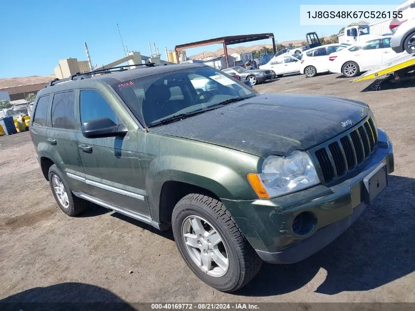 2007 Jeep Grand Cherokee Laredo VIN: 1J8GS48K67C526155 Lot: 40169772