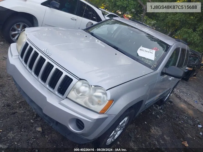 2007 Jeep Grand Cherokee Laredo VIN: 1J8GS48K87C515688 Lot: 40226416