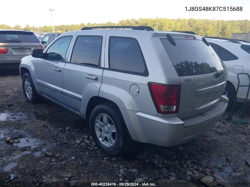 2007 Jeep Grand Cherokee Laredo VIN: 1J8GS48K87C515688 Lot: 40226416