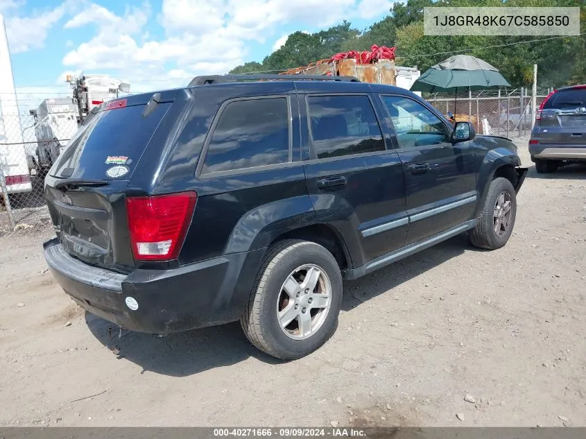 2007 Jeep Grand Cherokee Laredo VIN: 1J8GR48K67C585850 Lot: 40271666