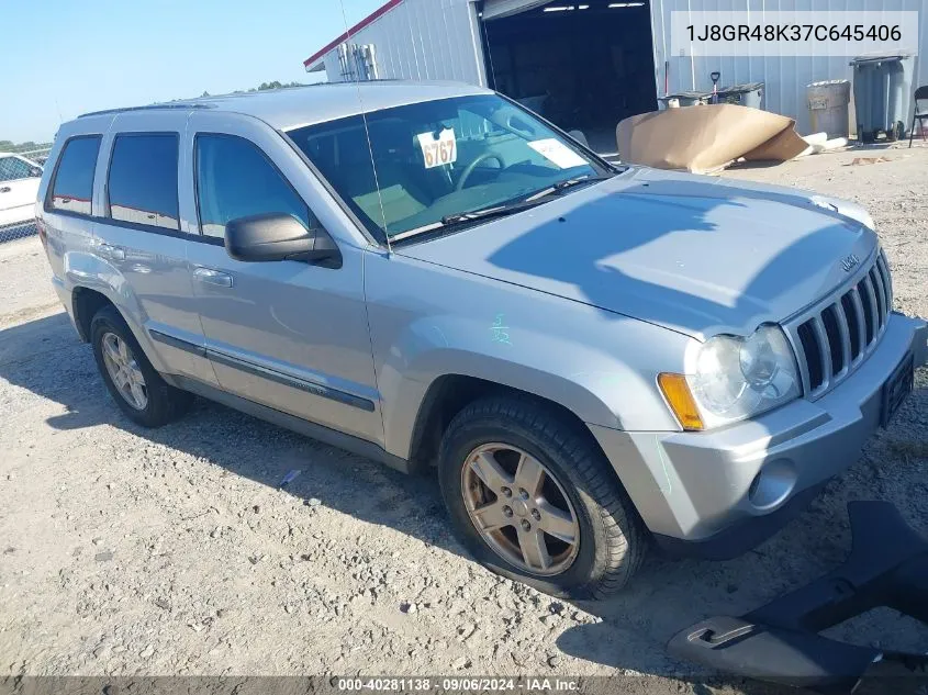 2007 Jeep Grand Cherokee Laredo/Columbia/Freedom VIN: 1J8GR48K37C645406 Lot: 40281138