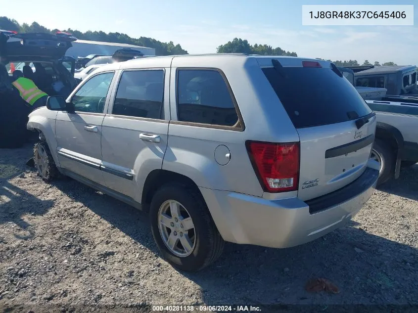 2007 Jeep Grand Cherokee Laredo/Columbia/Freedom VIN: 1J8GR48K37C645406 Lot: 40281138