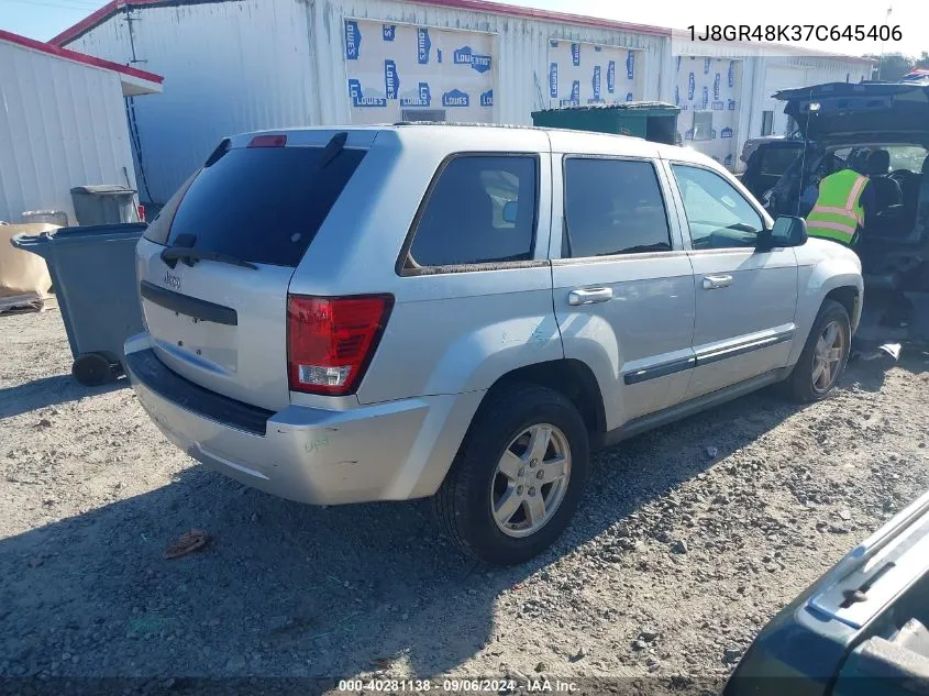 2007 Jeep Grand Cherokee Laredo/Columbia/Freedom VIN: 1J8GR48K37C645406 Lot: 40281138