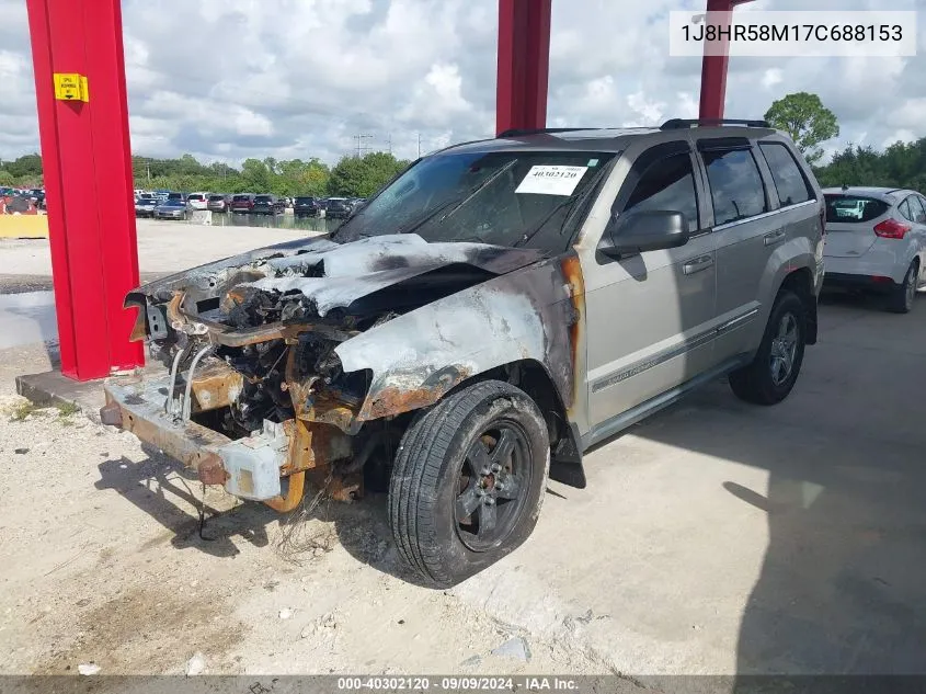 2007 Jeep Grand Cherokee Limited VIN: 1J8HR58M17C688153 Lot: 40302120